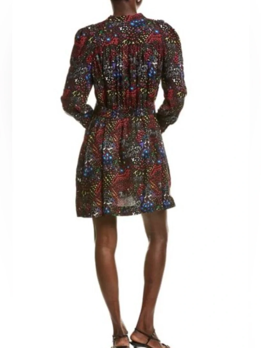Zadig & Voltaire Black Multi-Color Printed Wrap Dress new with tags extra button - Picture 10 of 11